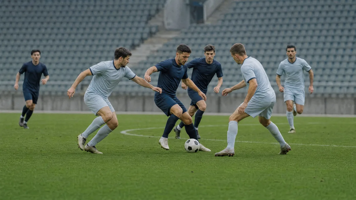Fictional unbranded soccer match used as the known reference