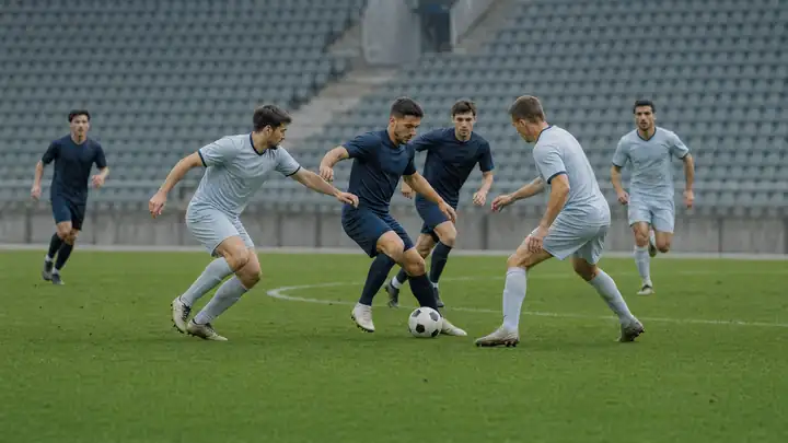 Resized and compressed version of fictional unbranded soccer footage